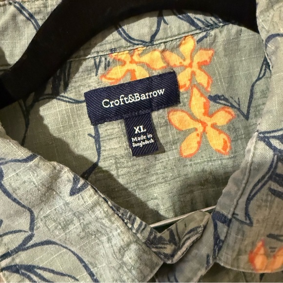 Croft & Barrow Green and Orange Casual Button Down Shirt XL - Picture 4 of 9